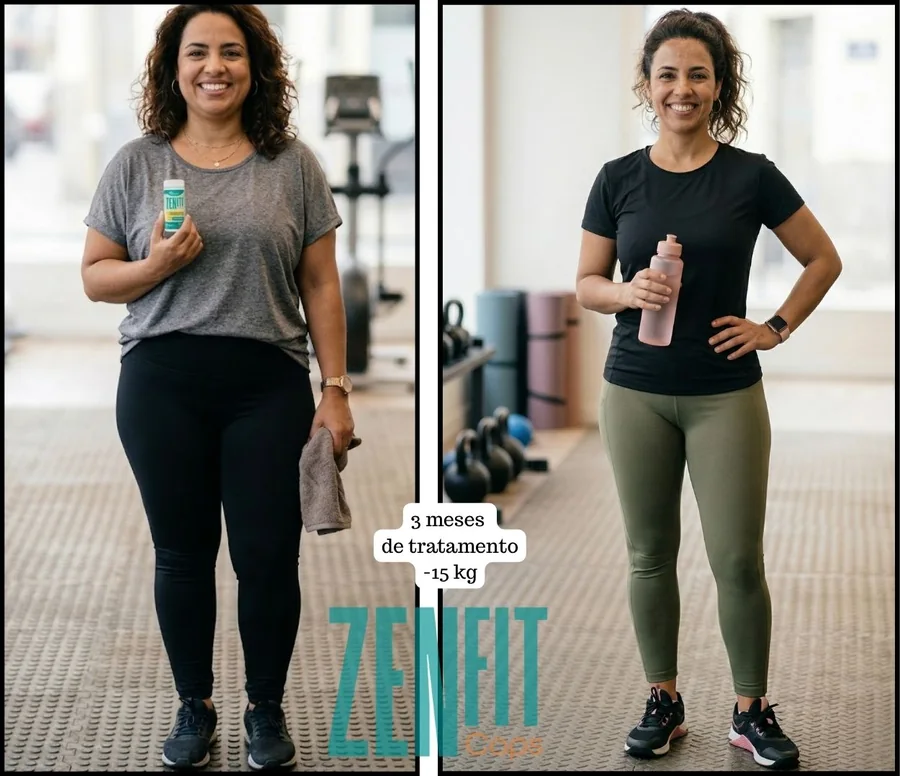 Antes e depois de tratamento com ZenFit Caps